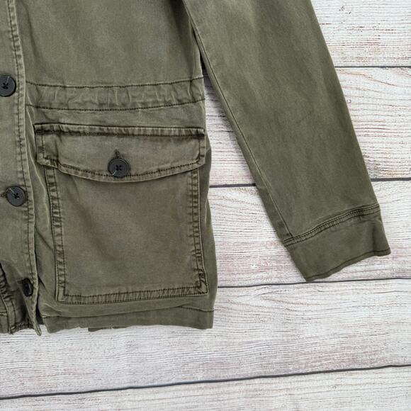 Lucky Brand Military Button Down jacket Womens Small Green Stretch - Picture 5 of 12